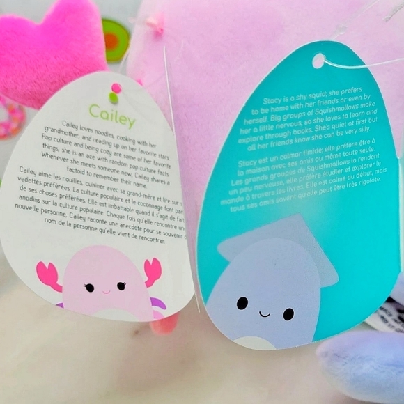 Squishmallow Stacy Squid & Cailey Crab 5" Rare HTF Canada Import Plush Set NWT - Picture 10 of 11